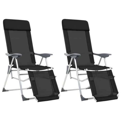 Sklopive stolice za kampiranje 2 kom crne od tekstilena Cijena
