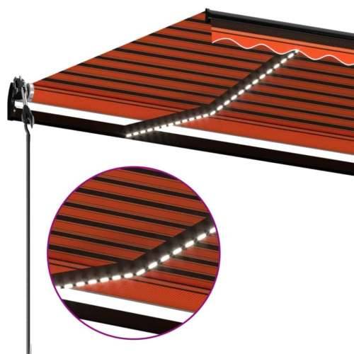 Automatska tenda sa senzorom LED 400x350 cm narančasto-smeđa - Šareni 400 x 350 cm 1 Cijena