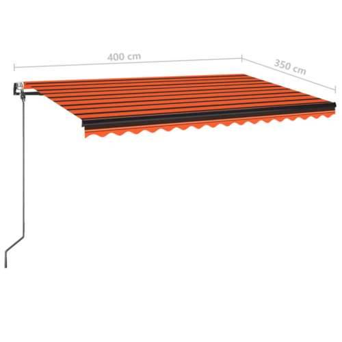 Automatska tenda sa senzorom LED 400x350 cm narančasto-smeđa - Šareni 400 x 350 cm 1 Cijena