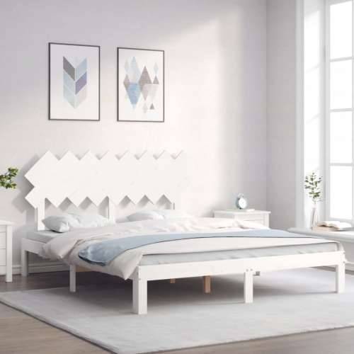 Okvir kreveta bez madraca bijeli 160x200 cm od masivne borovine - Bijela 160 x 200 cm Cijena