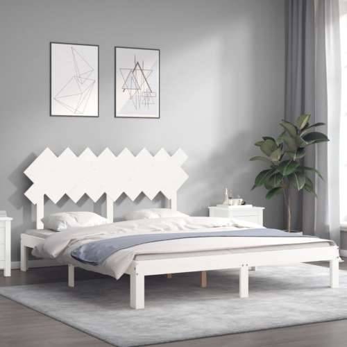 Okvir kreveta bez madraca bijeli 160x200 cm od masivne borovine - Bijela 160 x 200 cm Cijena