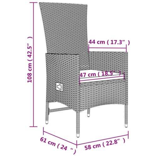 Vrtna garnitura - 9-dijelni vrtni blagovaonski set od poliratana s jastucima bež - Dužina stola 190 cm 1 8x stolica + stol Cijena