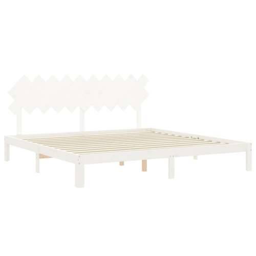 Okvir kreveta bez madraca bijeli 200x200 cm od masivne borovine - Bijela 200 x 200 cm Cijena