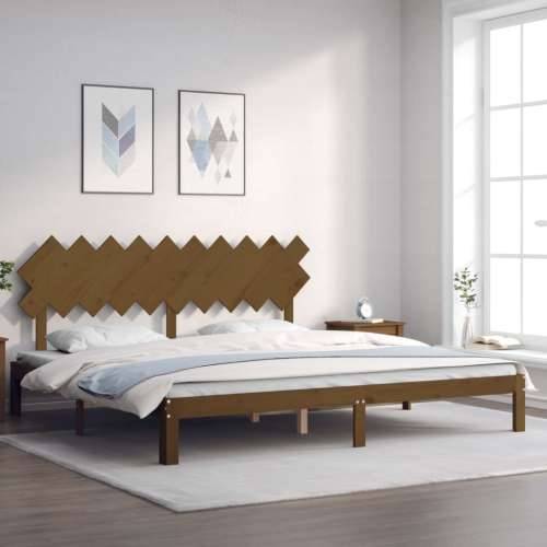 Okvir kreveta s uzglavljem boja meda 200x200cm od masivnog drva - boja meda 200 x 200 cm Cijena