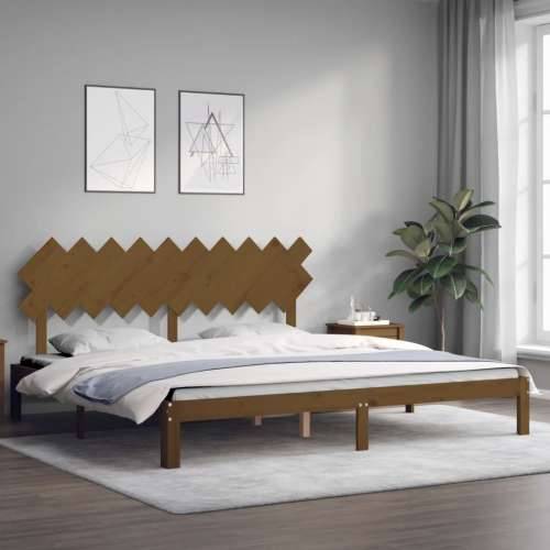 Okvir kreveta s uzglavljem boja meda 200x200cm od masivnog drva - boja meda 200 x 200 cm Cijena