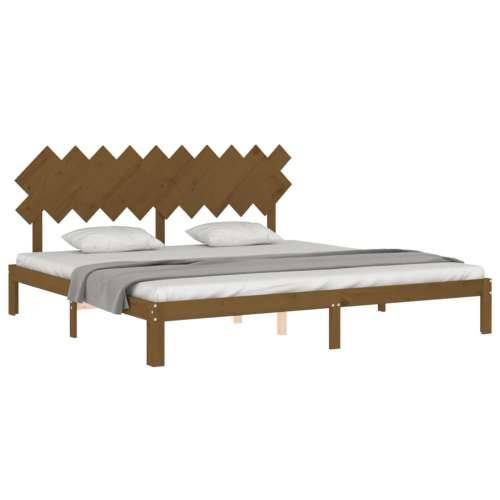 Okvir kreveta s uzglavljem boja meda 200x200cm od masivnog drva - boja meda 200 x 200 cm Cijena