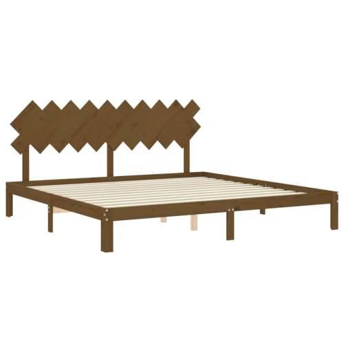 Okvir kreveta s uzglavljem boja meda 200x200cm od masivnog drva - boja meda 200 x 200 cm Cijena