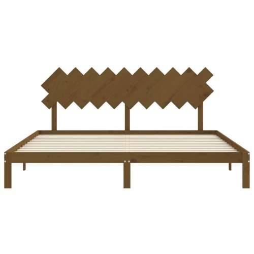 Okvir kreveta s uzglavljem boja meda 200x200cm od masivnog drva - boja meda 200 x 200 cm Cijena