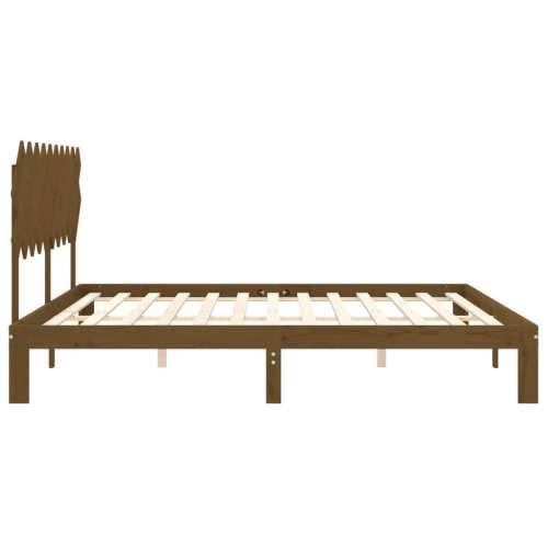 Okvir kreveta s uzglavljem boja meda 200x200cm od masivnog drva - boja meda 200 x 200 cm Cijena