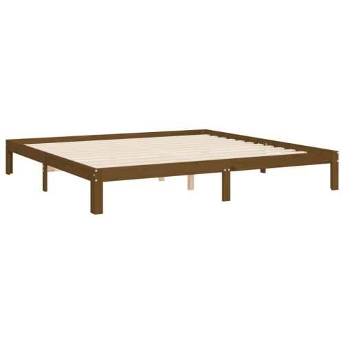 Okvir kreveta s uzglavljem boja meda 200x200cm od masivnog drva - boja meda 200 x 200 cm Cijena