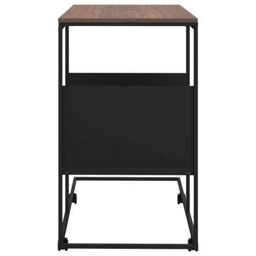 Bočni stolić s kotačima crni 55x36x63,5 cm konstruirano drvo - Crna i smeđa 1 63.5 cm s kotačima Cijena