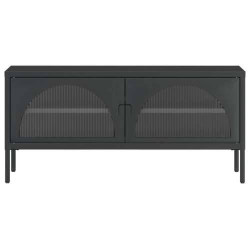 TV ormarić crni 105 x 35 x 50 cm od stakla i čelika Cijena