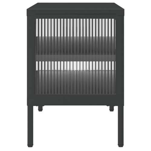 TV ormarić crni 105 x 35 x 50 cm od stakla i čelika Cijena