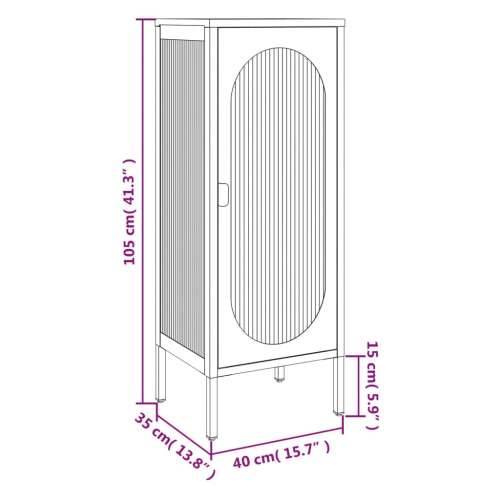 Komoda crna 40 x 35 x 105 cm od stakla i čelika Cijena
