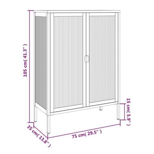 Komoda crna 75 x 35 x 105 cm od stakla i čelika Cijena