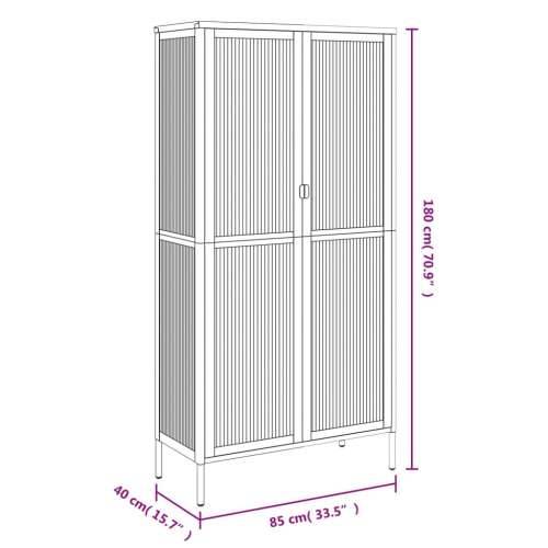 Visoka komoda crna 85 x 40 x 180 cm od stakla i čelika Cijena