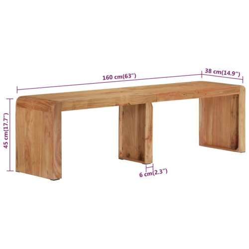 Klupa 160 x 38 x 45 cm od masivnog bagremovog drva  - 38 x 160 x 45 cm Cijena