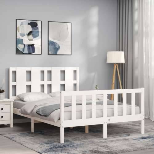 Okvir kreveta bez madraca bijeli 140 x 190 cm masivna borovina - Bijela 140 x 190 cm Cijena