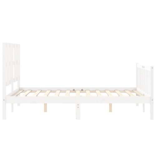 Okvir kreveta bez madraca bijeli 140 x 190 cm masivna borovina - Bijela 140 x 190 cm Cijena