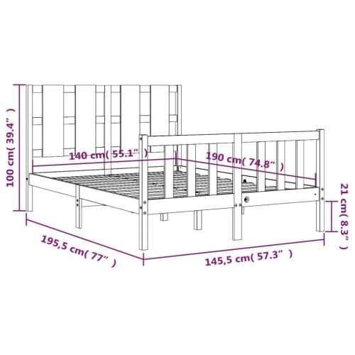 Okvir kreveta bez madraca bijeli 140 x 190 cm masivna borovina - Bijela 140 x 190 cm Cijena