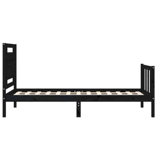 Okvir za krevet s uzglavljem crna 100x200 cm od masivnog drva - Crna 100 x 200 cm Cijena