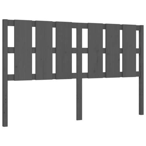 Okvir kreveta s uzglavljem sivi veliki bračni od masivnog drva - Siva 150 x 200 cm Cijena