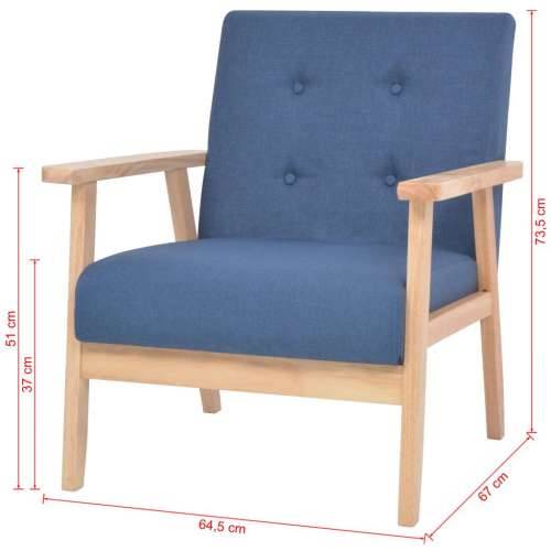 Fotelja od tkanine plava Cijena