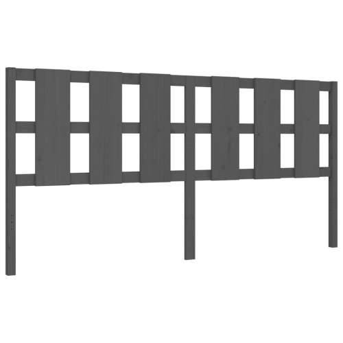 Okvir za krevet s uzglavljem sivi 200 x 200 cm od masivnog drva - Siva 200 x 200 cm Cijena