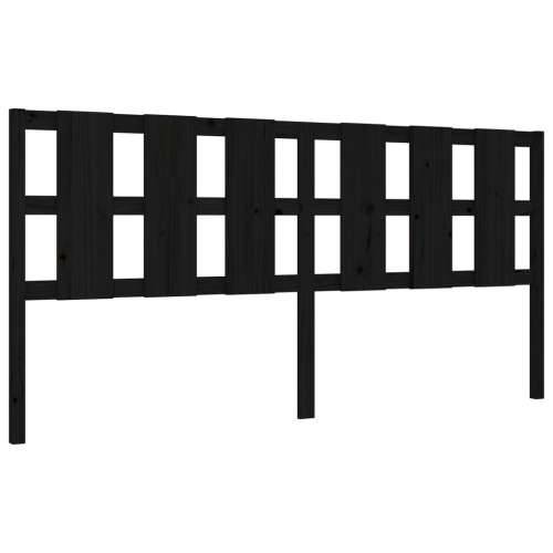 Okvir za krevet s uzglavljem crni 200 x 200 cm od masivnog drva - Crna 200 x 200 cm Cijena