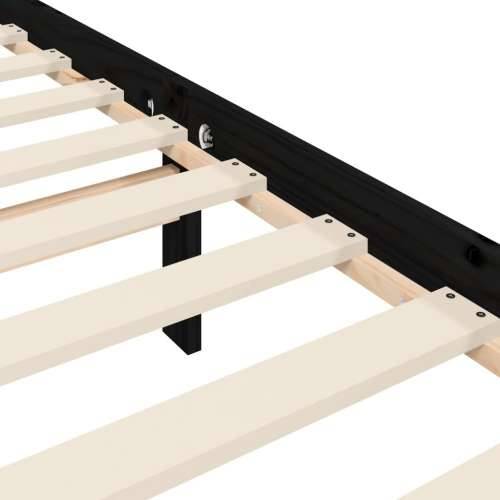 Okvir za krevet s uzglavljem crni 200 x 200 cm od masivnog drva - Crna 200 x 200 cm Cijena