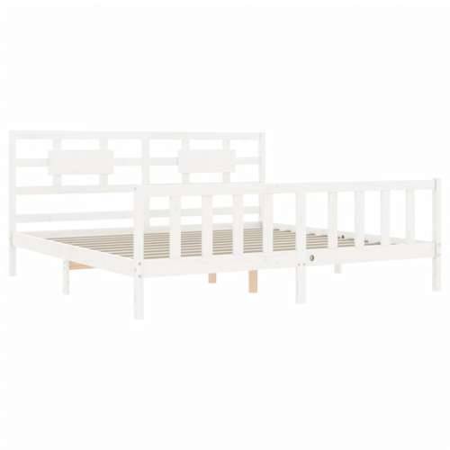 Okvir kreveta bez madraca bijeli 200x200 cm od masivne borovine - Bijela 200 x 200 cm Cijena