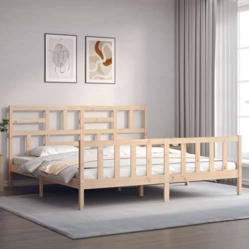 Okvir kreveta bez madraca 200 x 200 cm od masivne borovine - Prirodna 200 x 200 cm Cijena
