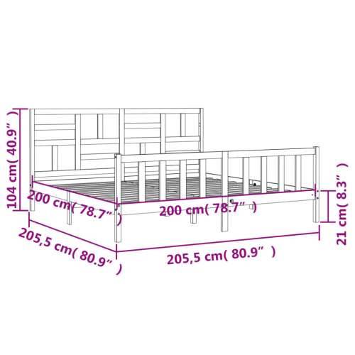 Okvir kreveta bez madraca 200 x 200 cm od masivne borovine - Prirodna 200 x 200 cm Cijena