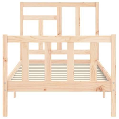 Okvir kreveta s uzglavljem za jednu osobu od masivnog drva - Prirodna 90 x 190 cm Cijena