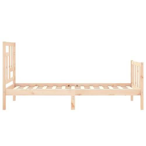 Okvir kreveta s uzglavljem za jednu osobu od masivnog drva - Prirodna 90 x 190 cm Cijena