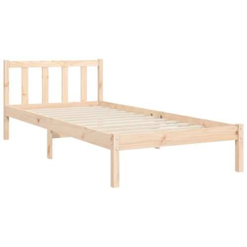 Okvir kreveta s uzglavljem za jednu osobu od masivnog drva - Prirodna 90 x 190 cm Cijena