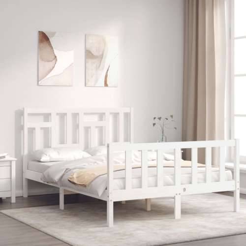 Okvir kreveta bez madraca bijeli 140 x 190 cm masivna borovina - Bijela 140 x 190 cm Cijena