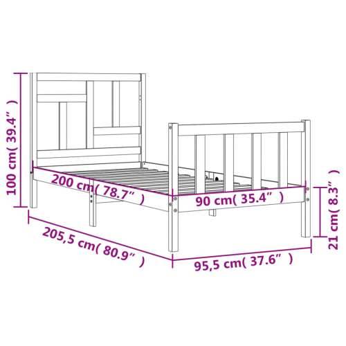 Okvir kreveta bez madraca bijeli 90 x 200 cm masivna borovina - Bijela 90 x 200 cm Cijena