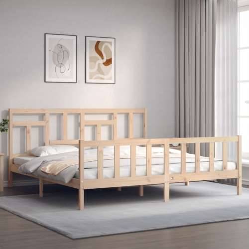 Okvir kreveta bez madraca 200 x 200 cm od masivne borovine - Prirodna 200 x 200 cm Cijena