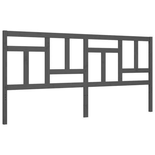 Okvir za krevet s uzglavljem sivi 200 x 200 cm od masivnog drva - Siva 200 x 200 cm Cijena