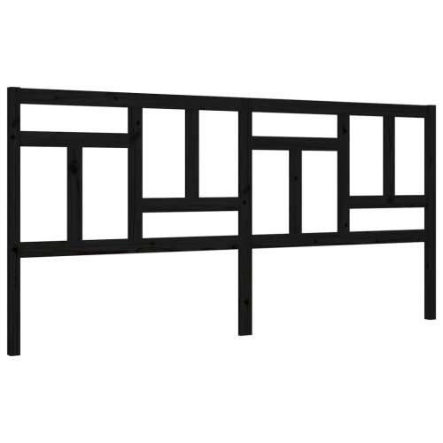 Okvir za krevet s uzglavljem crni 200 x 200 cm od masivnog drva - Crna 200 x 200 cm Cijena