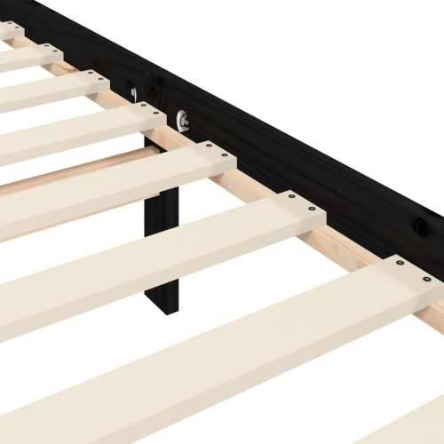 Okvir za krevet s uzglavljem crni 200 x 200 cm od masivnog drva - Crna 200 x 200 cm Cijena