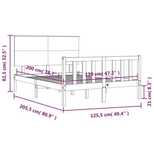 Okvir kreveta bez madraca 120 x 200 cm od masivne borovine - Prirodna 120 x 200 cm Cijena