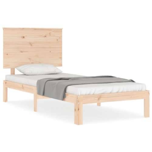 Okvir kreveta s uzglavljem mali jednokrevetni masivno drvo - Prirodna 75 x 190 cm Cijena