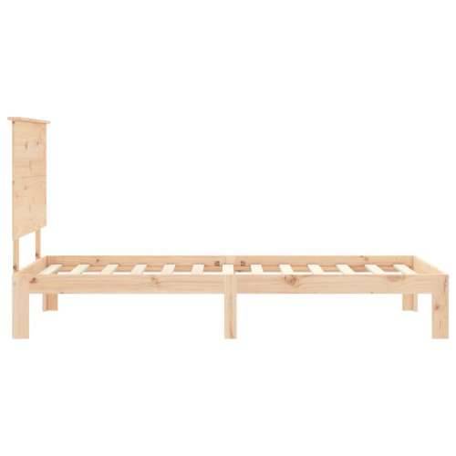 Okvir kreveta s uzglavljem mali jednokrevetni masivno drvo - Prirodna 75 x 190 cm Cijena