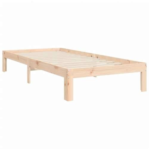 Okvir kreveta s uzglavljem mali jednokrevetni masivno drvo - Prirodna 75 x 190 cm Cijena