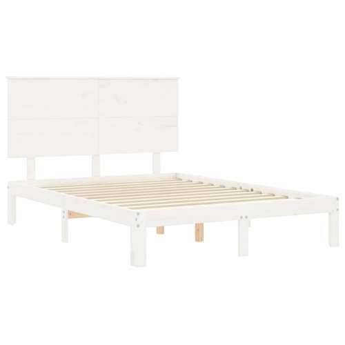 Okvir kreveta bez madraca bijeli 140 x 190 cm masivna borovina - Bijela 140 x 190 cm Cijena