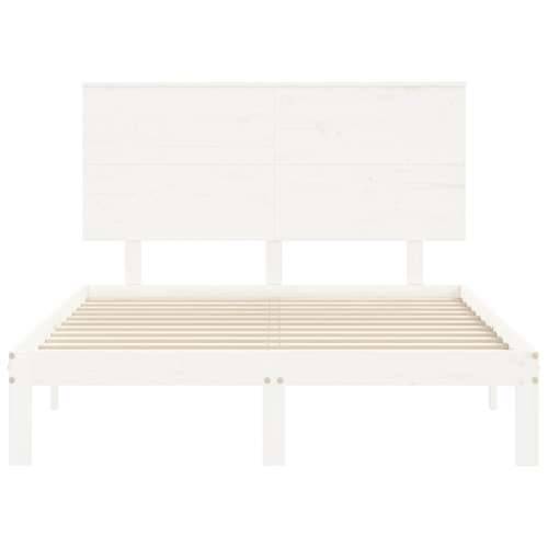 Okvir kreveta bez madraca bijeli 140 x 190 cm masivna borovina - Bijela 140 x 190 cm Cijena