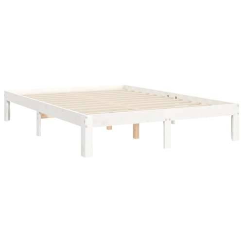 Okvir kreveta bez madraca bijeli 140 x 190 cm masivna borovina - Bijela 140 x 190 cm Cijena