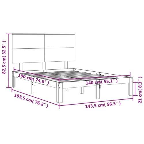 Okvir kreveta bez madraca bijeli 140 x 190 cm masivna borovina - Bijela 140 x 190 cm Cijena